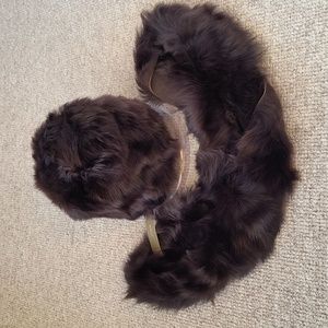 J.Crew real fur hat and scarf